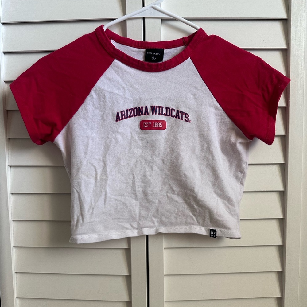 Arizona Wildcats Kids Raglan Tee - Red & White